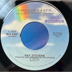 Ray Stevens I Saw Elvis in a UFO / I Used to Be Crazy 45 Pop Parody MCA 1989